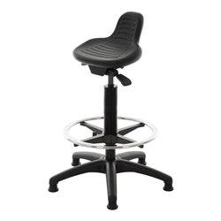 STIER Stehhilfe mit Gleitern und Fußring Sitzhöhe 640-890 mm PU-Sitz mit Griffmulde