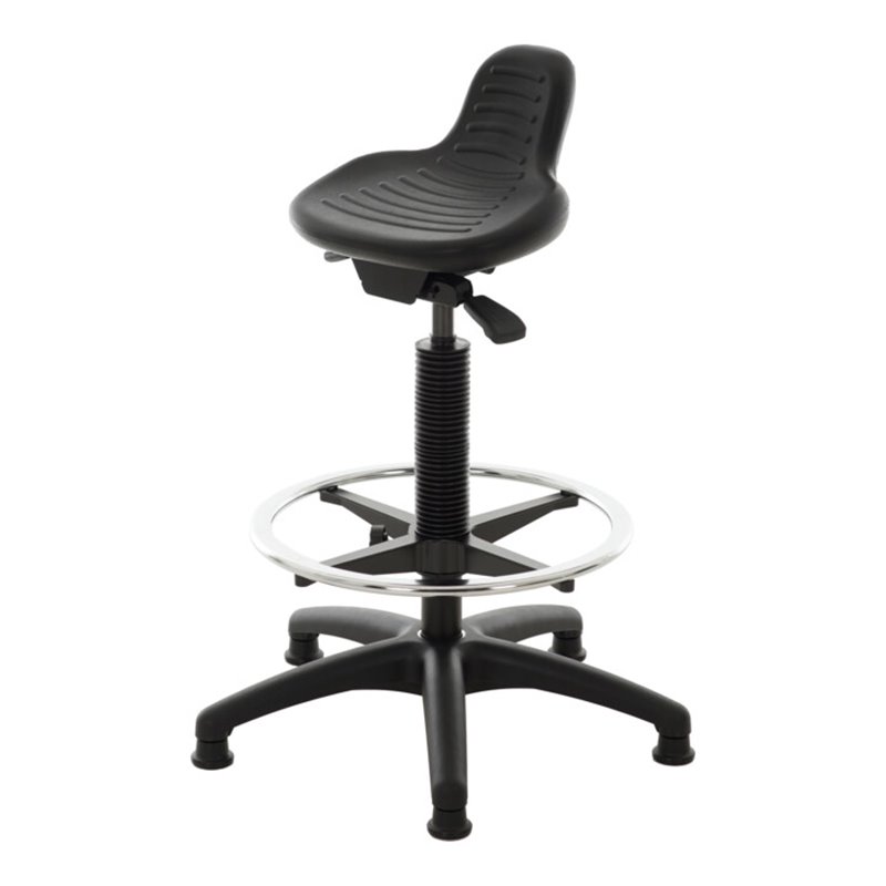 STIER Stehhilfe mit Gleitern und Fußring Sitzhöhe 640-890 mm PU-Sitz mit Griffmulde