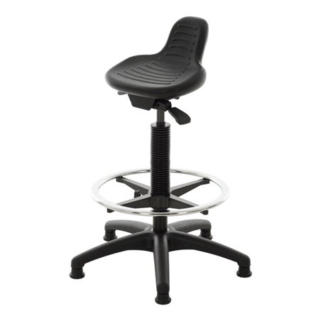 STIER Stehhilfe mit Gleitern und Fußring Sitzhöhe 640-890 mm PU-Sitz mit Griffmulde