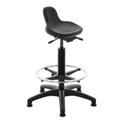 STIER Stehhilfe mit Gleitern und Fußring Sitzhöhe 640-890 mm PU-Sitz mit Griffmulde