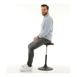 STIER Multibeweglicher Hocker mit Kunstledersitz schwarz Sitzhöhe 500-700 mm