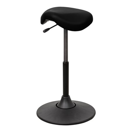 STIER Multibeweglicher Hocker mit Sattelsitz schwarz Sitzhöhe 510-700 mm