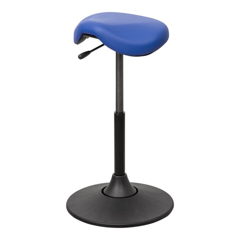 STIER Multibeweglicher Hocker mit Sattelsitz blau Sitzhöhe 510-700 mm