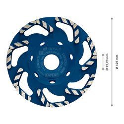 Bosch EXPERT Concrete Diamanttopfscheibe 125 x 22,23 x 4,5mm für Betonschleifer und Winkelschleifer