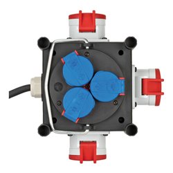 Kompakter Stromverteiler BSV 3 LS E/16 2 IP44 1m H07RN-F 5G1,5 3xCEE400V + 3x230V