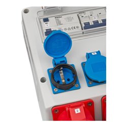 Wandverteiler 4/32 IP44 4x LS 230V/16 A, 1xLS 400V/16 A, 1xFI 40 A 4-polig 30mA