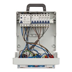 Wandverteiler 4/32 IP44 4x LS 230V/16 A, 1xLS 400V/16 A, 1xFI 40 A 4-polig 30mA