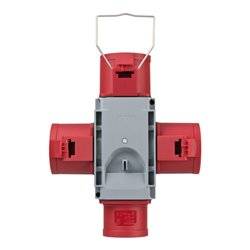 Kreuzverteiler CEE400V/32A 3fach Stecker CEE + 3x Steckdosen CEE