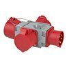 Kreuzverteiler CEE400V/32A 3fach Stecker CEE + 3x Steckdosen CEE