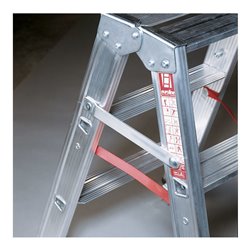 Euroline Alu-Stufenstehleiter mit vier Federrollen und zwei Feststellern Nr. 30573