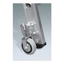 Euroline Alu-Stufenstehleiter mit vier Federrollen und zwei Feststellern Nr. 30573