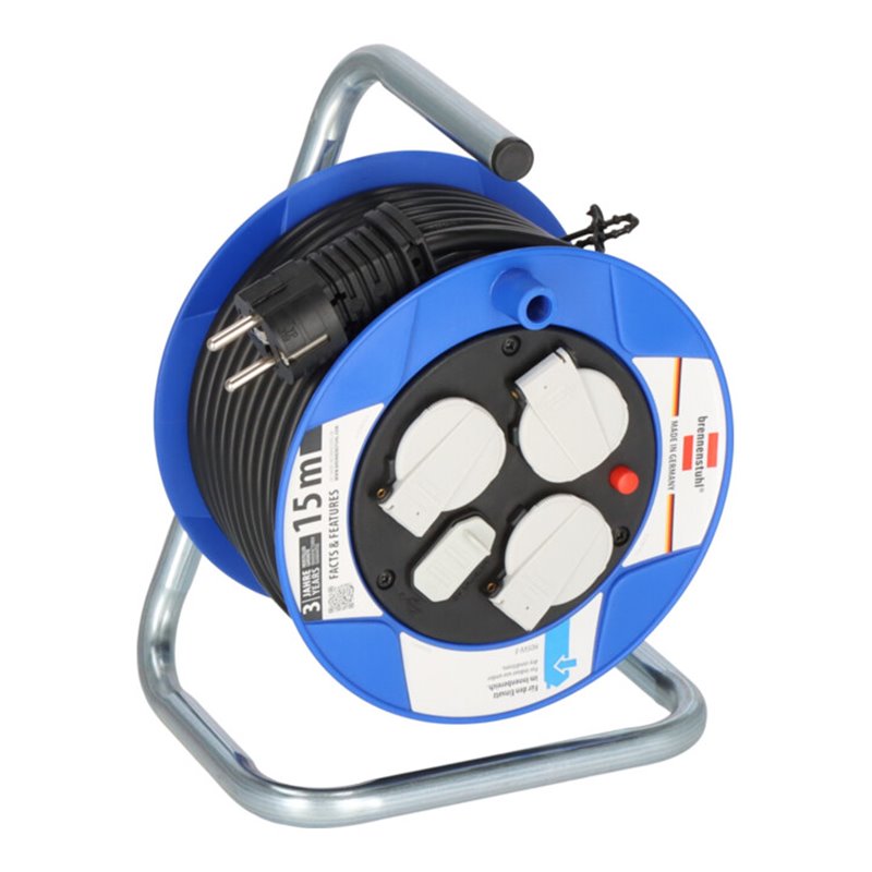 Garant Kompakt Kabeltrommel mit USB-Ladefunktion 15m H05VV-F3G1,5