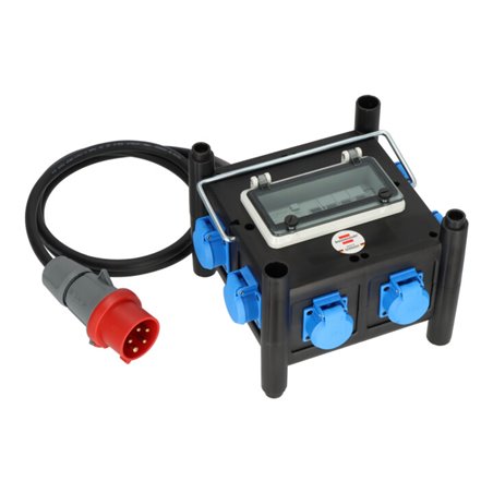 Kompakter Gummi-Stromverteiler BSV 3 FI/16-7 IP44 2m H07RN-F5G2.5