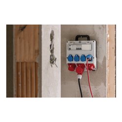 Wandverteiler 400V/16A IP44 3x LS 230V/16 A, 1xFI 40 A 4-polig 30mA