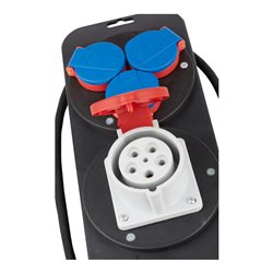 Stromstation CEE1 IP44 Stecker 400V/16A Steckdosen 1x CEE 400V/16A+3x 230V/16A