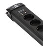 Premium-Line Steckdosenleiste mit USB-Ladefunktion 6-fach schwarz 3m H05VV-F 3G1,5