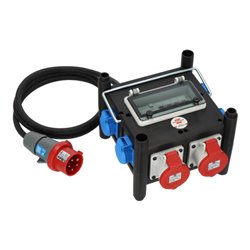 Kompakter Gummi-Stromverteiler BSV 3 FI/16 2 IP44 2m H07RN-F 5G2.5 - 2xCEE16A, 5x230V