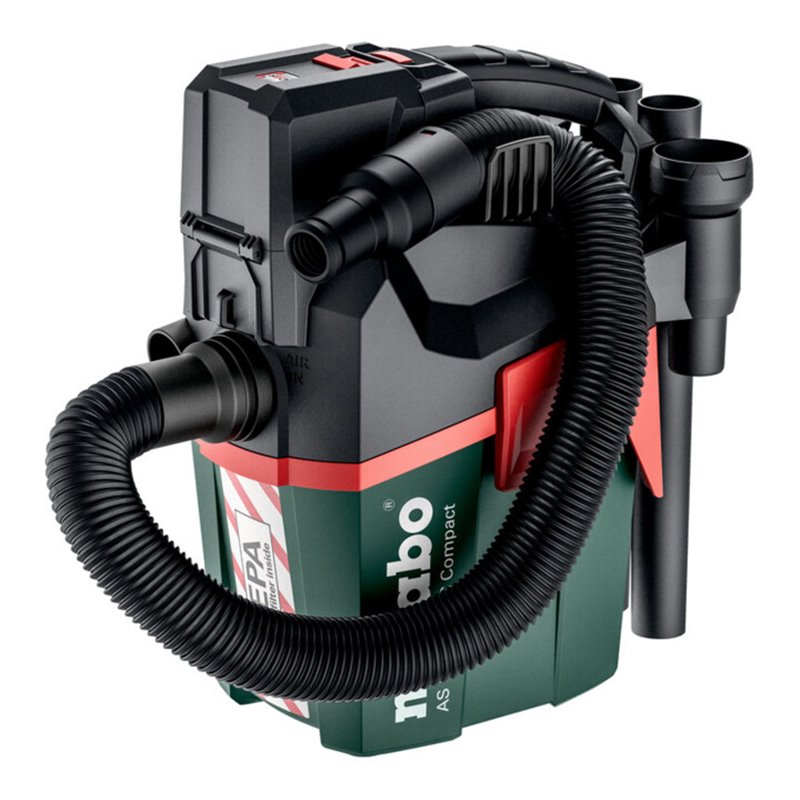 Metabo Akku-Sauger AS 18 HEPA PC Compact mit manueller Filterreinigung und HEPA Filter Karton