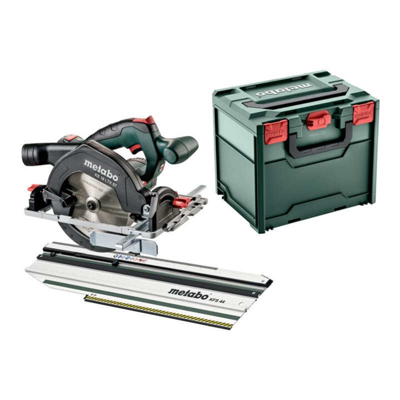 Metabo Akku-Handkreissäge KS 18 LTX 57 set mit Kappschiene KFS 44 metaBOX 340