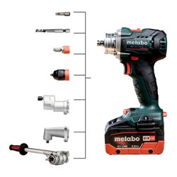 Metabo Akku-Bohrschrauber BS 18 LTX BL Q I metaBOX 145 L 18V 2x5.2Ah Li-Power + ASC 55