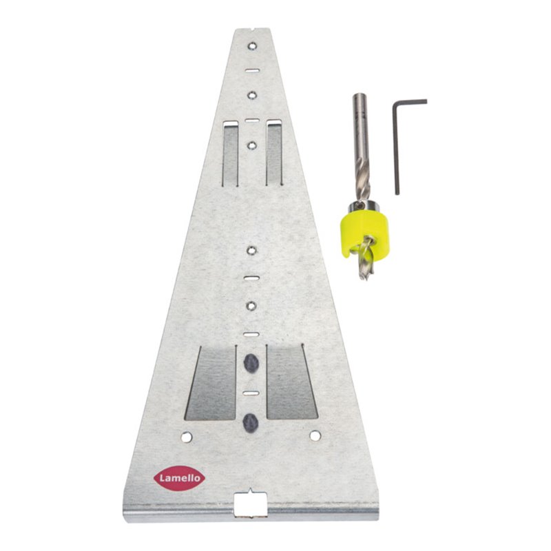 Lamello Divario P-18 Anreisslehre in Metall inkl. Bohrer und drehbarem Tiefensteller