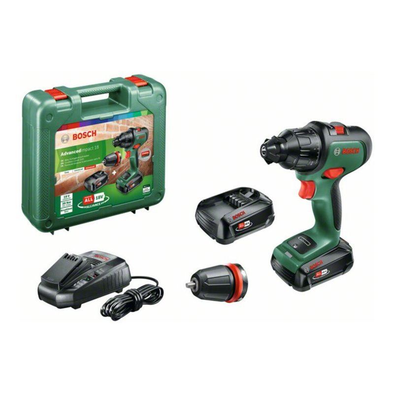 Bosch Akku-Zweigang-Schlagbohrschrauber AdvancedImpact 18 mit 2x Akkupack, Ladegerät