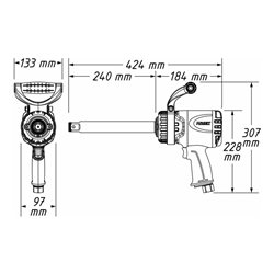 HAZET Twin Turbo Schlagschrauber lange Spindel 9014LGTT Hochleistungs-Doppelhammer-Schlagwerk