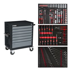 STIER Werkstattwagen Black bestückt 223-teilig