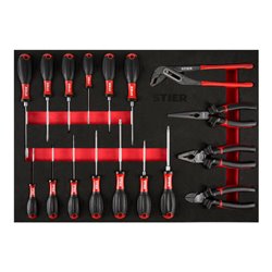 STIER Werkstattwagen Black bestückt 223-teilig