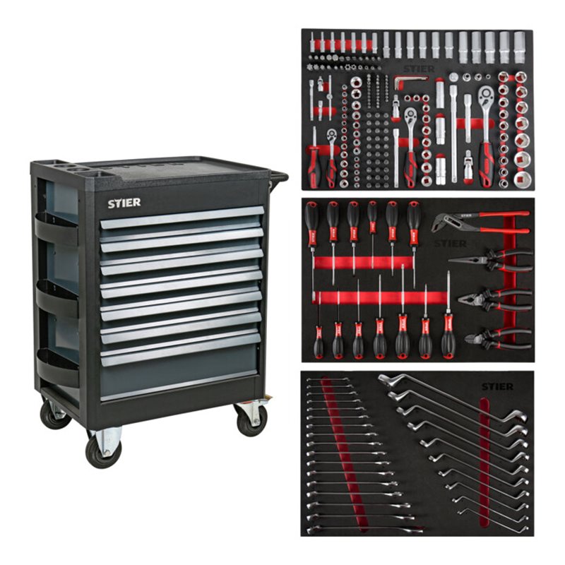 STIER Werkstattwagen Premium bestückt 223-teilig