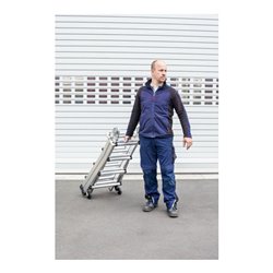 Euroline Alu-Vario-Klappleiter mit Rollen für ein Außenteil Nr. 31621