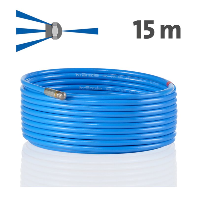 Kränzle Rohrreinigungsschlauch 15m mit Frontbohrung (D12)