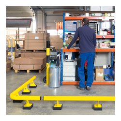 Moravia RammBarriere 2000 mm kb gelbmit 3 Bodenplatten