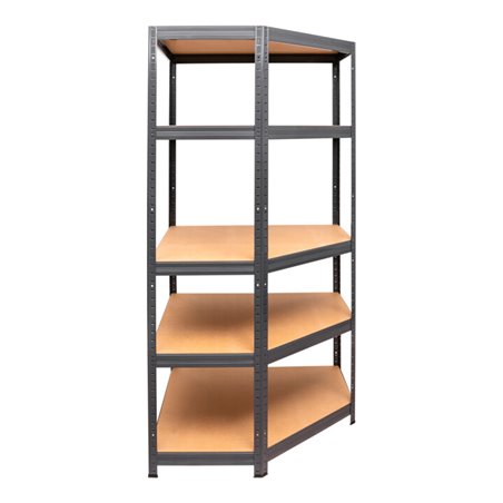 STIER Eck-Fachbodenregal Fachlast 250kg HxBxT 1800x900x450 mm