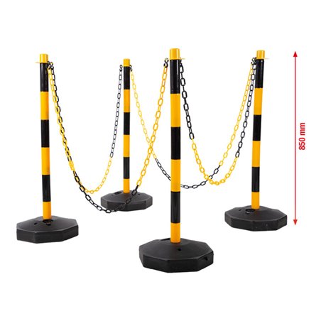 KS Tools Absperrpfosten-Satz mit Kette, 13-tlg.