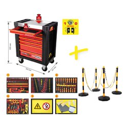 KS Tools Werkstattwagen PERFORMANCEplus e10 mit isolierten Werkzeugen für Hybrid- und Elektrofahrzeuge, 164 tlg.