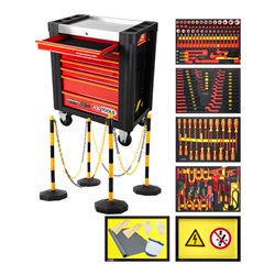 KS Tools Werkstattwagen PERFORMANCEplus e10 mit isolierten Werkzeugen für Hybrid- und Elektrofahrzeuge, 164 tlg.