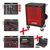 KS Tools Werkstattwagen ECOline mit 7 Schubladen und 515 Premium-Werkzeugen, schwarz-rot