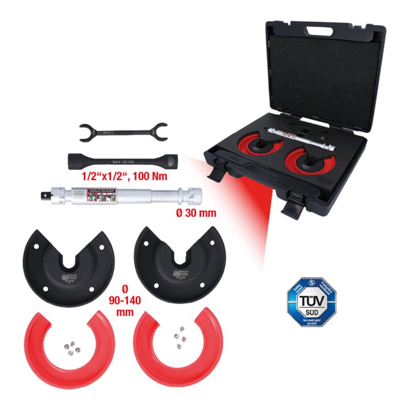 KS Tools Audi und Seat Teleskop-Centerspanner-Satz für innenliegende Federn, 11-tlg.