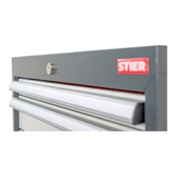 STIER Werkbank BxTxH 1500x600x960 mm mit 1 Schrankgehäuse der Breite 600 mm RAL 7016 / RAL 7035