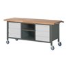 STIER Fahrbare Werkbank Premium mit 6 Schubladen und einem offenen Fach BxTxH 2000x700x880mm