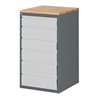 STIER Schubladenschrank Premium mit 6 Schubladen und Buchentop BxTxH 580x650x1035 mm