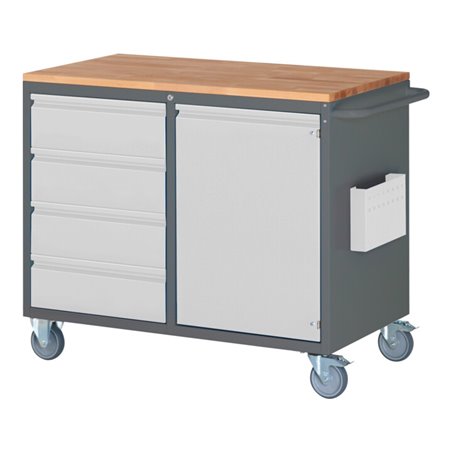 STIER Montagewagen Premium mit 4 Schubladen und 1 Flügeltür BxTxH 1145x650x975 mm
