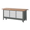 STIER Werkbank Premium mit abs. Fahrgestell und 9 Schubladen BxTxH 2000x700x880mm