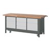 STIER Werkbank Premium mit abs. Fahrgestell, 5 Schubladen und 2 Flügeltüren BxTxH 2000x700x880mm