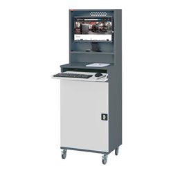 STIER Computerschrank Premium fahrbar BxTxH 650x520x1895 mm