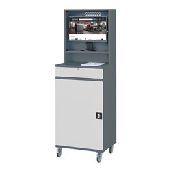 STIER Computerschrank Premium fahrbar BxTxH 650x520x1895 mm