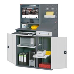 STIER Computerschrank Premium stationär BxTxH 1100x520x1770 mm
