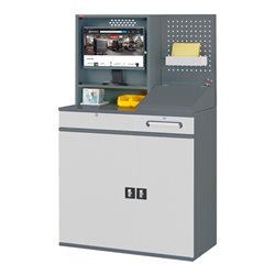 STIER Computerschrank Premium stationär BxTxH 1100x520x1770 mm