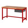 STIER Höhenverstellbare Werkbank Premium mit 1 Schublade BxTxH 1500x700x840-1040mm RAL 3000 / anthrazitmetallic